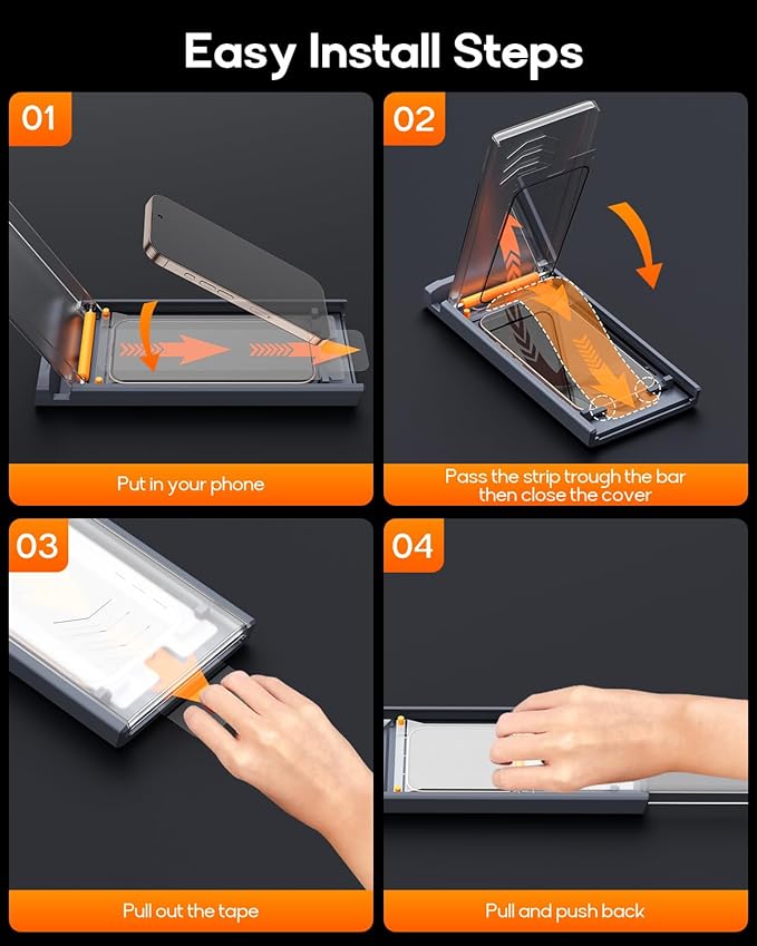 3 Pack for iPhone 12 Pro Max Tempered Glass Screen Protector, Dust Free CABIN, Auto Positioning, Bubble Free, High Definition, Easy Installation,9H+ Hardness