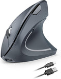 TECKNET Ergonomic Wireless Mouse, Rechargeable Mouse Wireless Silent for Carpal Tunnel Right Hand, 2.4GHz USB Vertical Mouse Wireless for Laptop, 5 Adjustable 4800 DPI, Computer, MacBook, Desktop