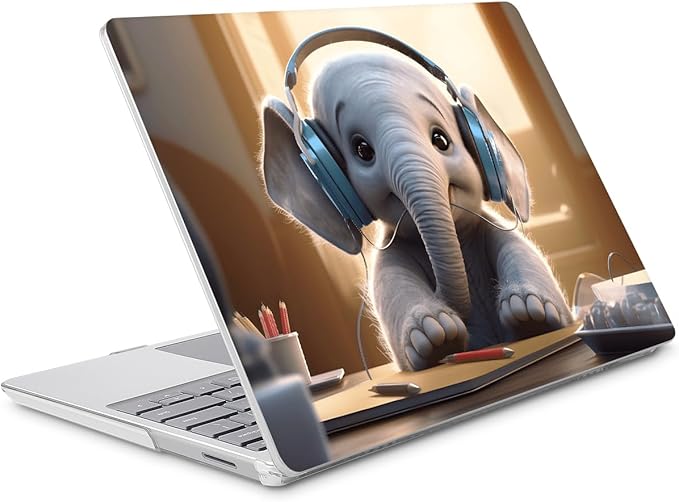 Tuiklol Case for 15 Inch Microsoft Surface Laptop 5/4/3 2022-2020, Model 1979/1953/1872/1873 Hard Shell Cover, Keyboard Cover+Screen Protector+Dust Plugs, Elephant