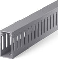 ZhiYo H2in x W1in Server Rack Cable Management Raceway, 99in (6X L16.5in) Cable Raceway Kit, Electrically Safe PVC Open Slot Wire Cover, Cord Hider for Under Desk/Computer/Network Cords, Grey