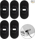 5Pack Anti Theft Self-Adhesive Security Plate with Slot for Cables to Lock Down Laptops, Mac Book, Tablets, iPad, or Other Computer (Black)