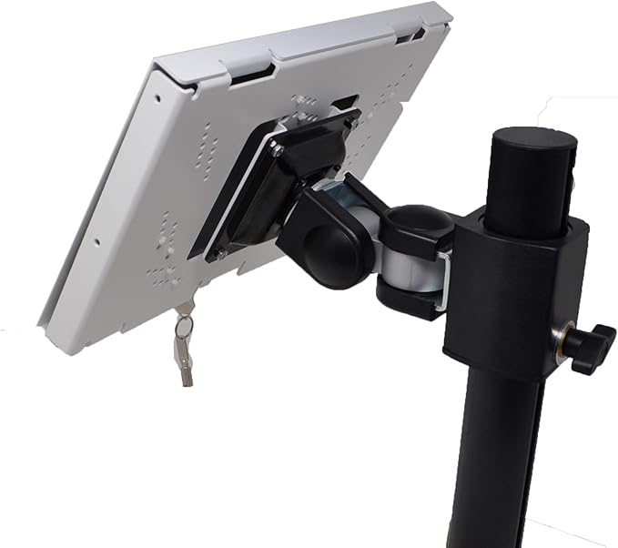 TABcare Locking Security Metal Case for iPad Mini Used as Kiosk, POS, Store, Show Display (White, iPad Mini 1/2/3)