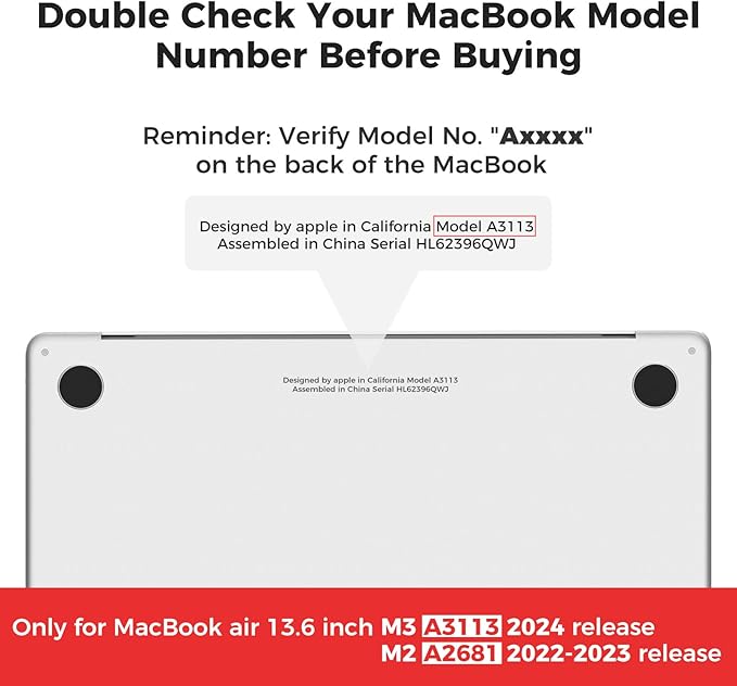 iCasso for MacBook Air 13 inch Case 2025 2024-2022 Release M4 A3240 M3 A3113 A2681 M2 with Liquid Retina Display, Hard Plastic Shell for Mac Air 13.6, Keyboard Cover&Screen Protector, Stay Positive