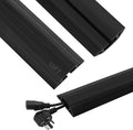Floor Cable Cover 10Ft Heavy Duty PVC Floor Cable Protector Electric Cord Hider Cable Management Floor Strip Extension Cord Covers Cable Raceway for Wires on Floor Inner Channel 1.36" W 0.43" H -Black