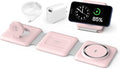Charging Station for Apple Multiple Devices: 3 in 1 Foldable Magnetic Wireless Charger Stand - Travel Charging Dock Compatible with iPhone 16 15 14 13 12 Pro Max Plus Apple Watch AirPods
