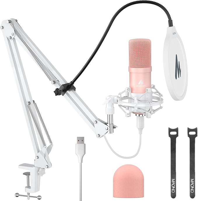 MAONO USB Microphone, 192kHz/24bit Plug & Play PC Computer Podcast Condenser by MAONO