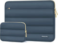 MOSISO 15-15.6 inch Laptop Case, 16 inch Puffy Laptop Sleeve Compatible with MacBook Pro 16, HP Dell ASUS Acer Toshiba Lenovo Notebook Computer, Polyester Horizontal Bag with Small Case, Haze Blue