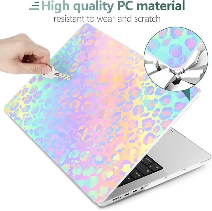 DONGKE for M4 MacBook Pro 16 Inch Case 2024 2023 2021 A3403 A3186 M3 A2991 M2 A2780 M1 A2485 Pro/Max Chip, Plastic Hard Shell Case & Keyboard Cover for Mac Pro 16 with Touch ID, Leopard Print
