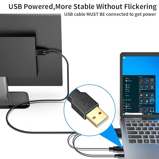 VGA (Sources) to HDMI(Display) Cable 3ft with Audio, VGA to HDMI Converter Adapter Cable Compatible Well Witch Computer/Projector/Laptop to Monitor/TV, Desktop