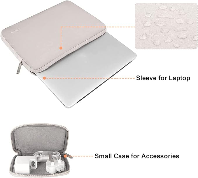 MOSISO Laptop Case 13 inch, 13 inch Laptop Sleeve Bag Compatible with MacBook Air 13 M4 M3 M2 M1 2025-2018 / Pro 13 M2 M1 2025-2016, Neoprene Computer Sleeve Bag with Small Case, Rock Gray