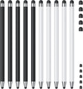 Stylus (10Pcs), Stylus Pen for Touchscreen, High Precision and Sensitivity Stylus Pen for iPad/iPhone/Samsung/Android Smartphone and Tablets, Compatible with All Capacitive Touch Screen (Black/White)