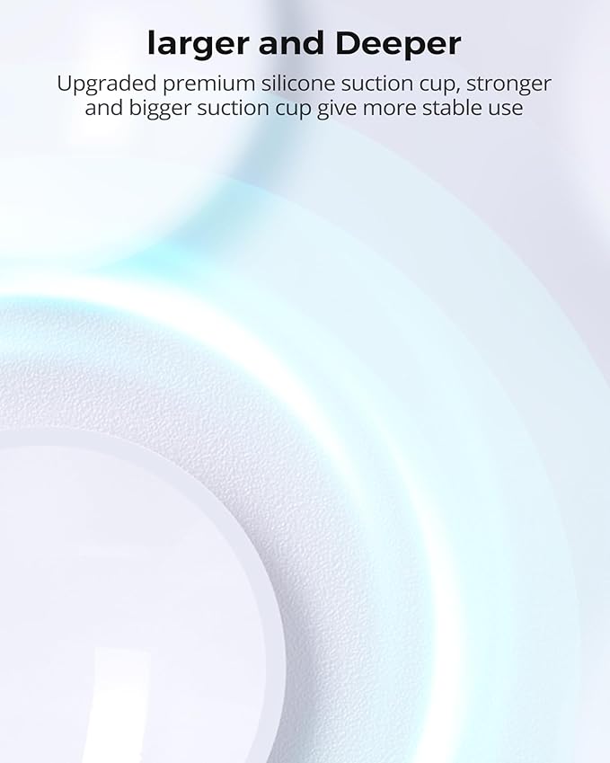 Magnetic Phone Suction Grip, Shower Phone Holder for MagSafe, Octo Phone Sticky Buddy Suction Grip for iPhone 16 15 14 13 12, Birthday Christmas for Women White