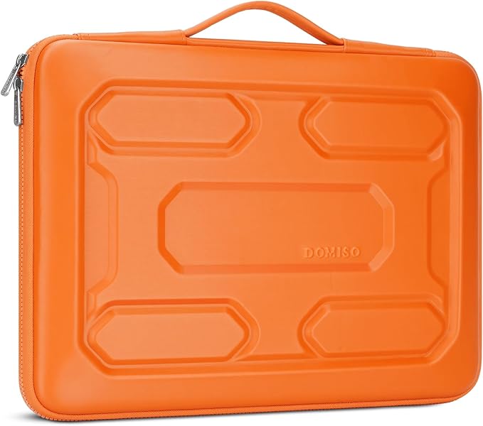DOMISO 14 inch Laptop Sleeve with Handle Shockproof Computer Bag Waterproof EVA Protective Carrying Case for 14" ThinkPad E480/Yoga 920/13.5" Microsoft Surface Book/HP Pavilion 14 Stream 14, Orange