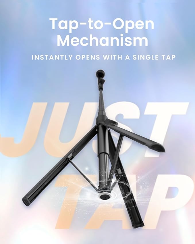 KraftGeek Automatic Tripod for iPhone, 66" Phone Tripod Selfie Stick for Cell Phone, Tripod Stand with Remote for Video Recording, Black