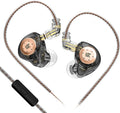keephifi KZ EDX Pro in Ear Monitor with Mic Wired Headphones HiFi Stereo Stage Wired Earphone Dual DD IEM Earphones Earbuds with Detachable Cable for Musicians Audiophiles (Black, with Mic)