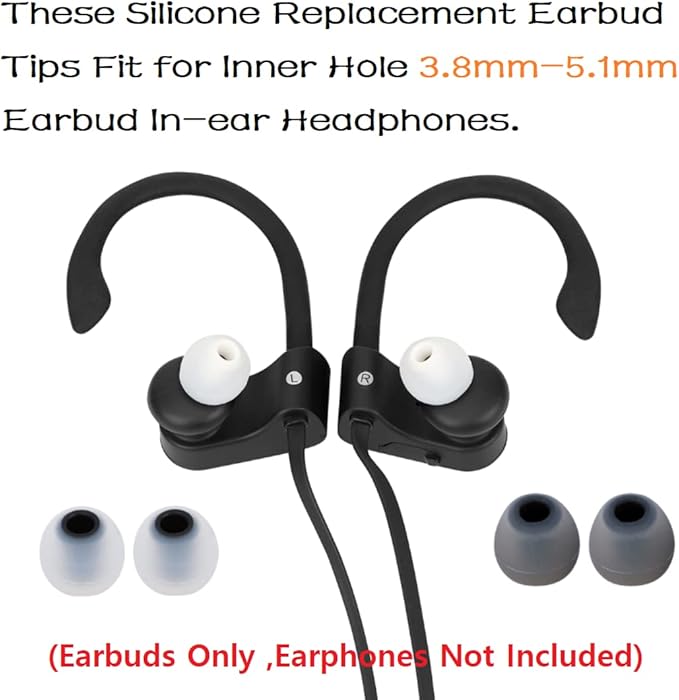Replacement Earbud Tips Earbud Covers Silicone Tips Ear Gels Fit - Image 4