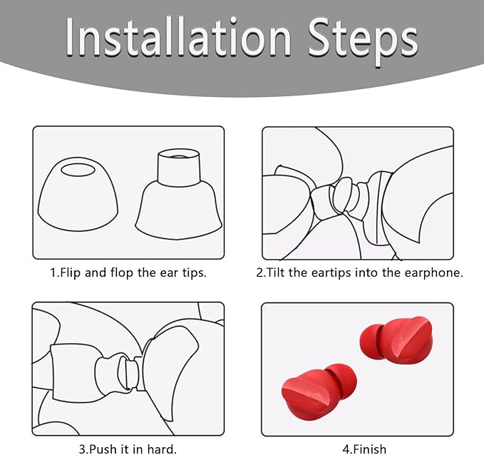 Replacement Silicone Ear Tips for Beats Fit Pro/Studio Buds/Studio Buds+ Headphone, 6 Pairs Earbuds Eartips L/M/S, Eargels Set Fit in Case, Earplug Ear Cap (Red with Pen)