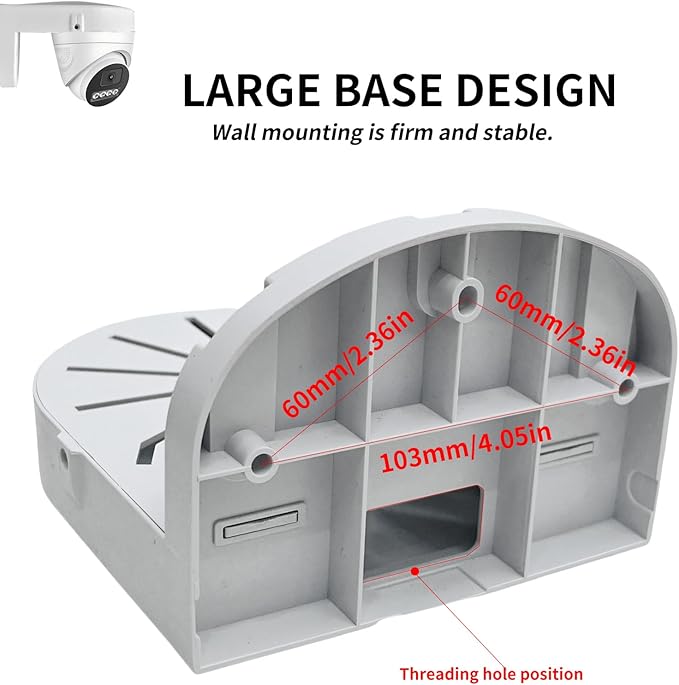 Indoor Outdoor Camera Bracket ABS Plastic Wall Mount L-Shaped Bracket for Security Dome IP Camera Mounting, Junction Box Cable Management (4.5in-SL-4PACK)