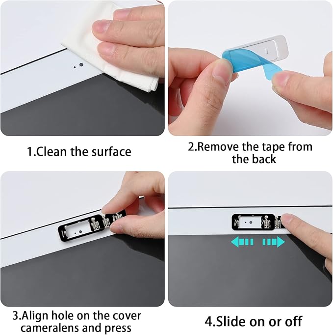 Webcam Cover, 3 Pieces, Laptop Camera Cover, Privacy Shielding Capacity is Twice as Big as The Traditional, Suitable for Computer Mobile Phones, laptops, Tablets and so on (Skull)