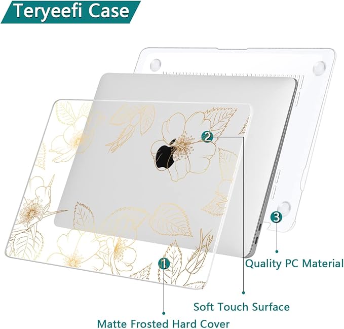 Teryeefi for 2022 2020 MacBook Pro 13 inch Case M2/M1 Chip, Plastic Hard Shell - Image 6