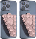 Double Sided Silicone Suction Phone Holder Mount,Compatible with iPhone and Android Cases Hands-Free Mirror Shower Phone Mount Strong Grip Holder (Light Pink, Double Sided 2PCS)
