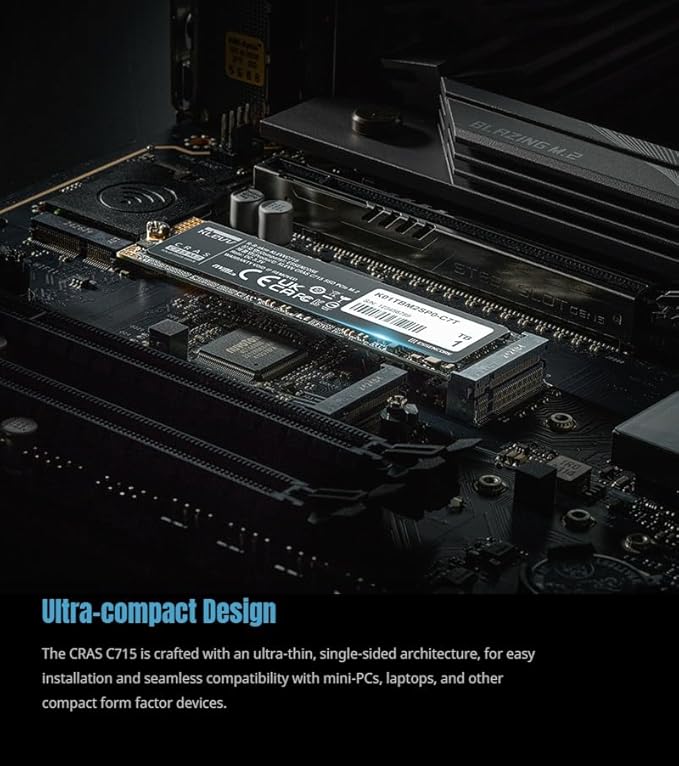 KLEVV CRAS C715 512GB M.2 2280 NVMe PCIe Gen3x4 Laptop & Desktop, up to 3200MB/s (K512GM2SP0-C7T)