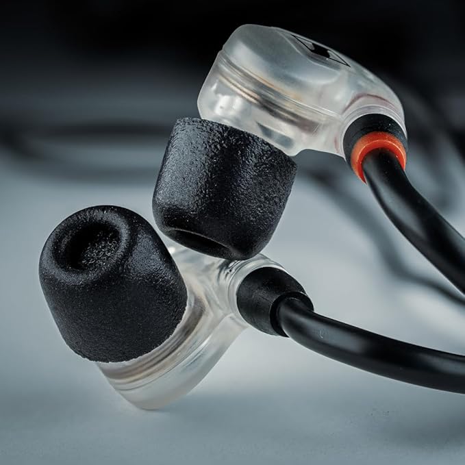 Comply 500 Core Series | Memory Foam Replacement IEM Ear Tips for KZ, Moondrop, FiiO Sennheiser & More | Superior Noise Isolation, Ultimate Comfort, Secure Fit | Round, Black, Medium (3 Pairs)