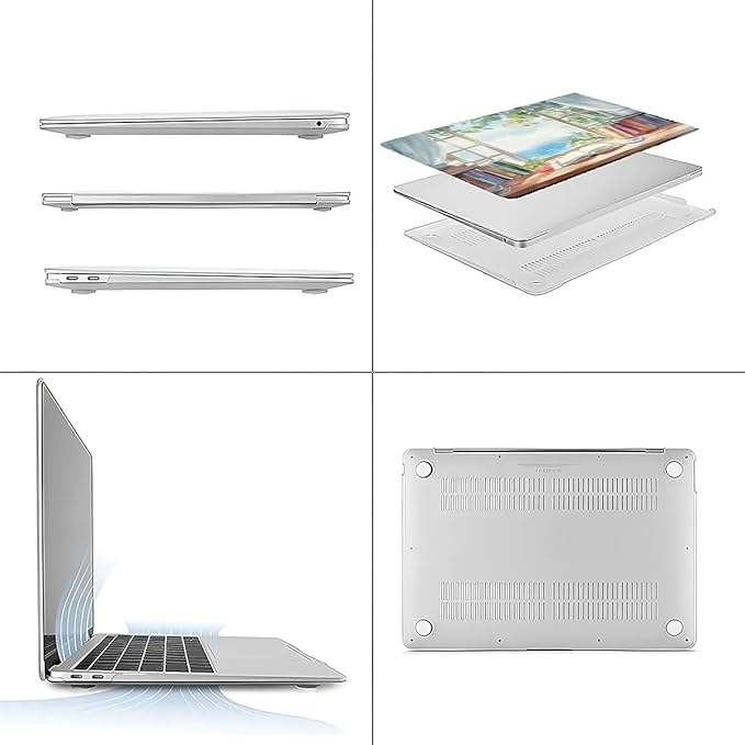 Compatible with MacBook Air 13.3 13.6 Inch Case 2022 2021 2020 2019 Plastic Hard Shell Case Cover,13.3 Pro(A1706/A1708/A1989/A2159/A2289/A2338), Books and a Window