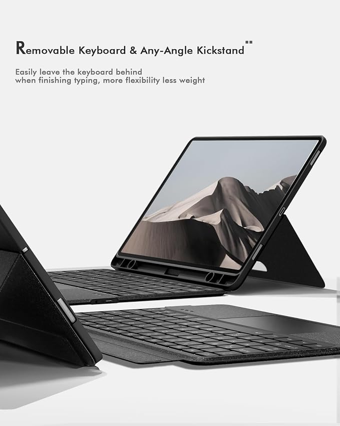 Doohoeek Keyboard Folio for Samsung Galaxy S10 Fe 10.9" 2025 / S9 FE / S9, Bluetooth Keyboard Touch with 7-Color Backlit & Any-Angle Stand & Cover Case for Galaxy S10 Fe 10.9-Inch Accessory