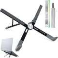 BELLEMOND | X-Shape Laptop Stand – Adjustable Aluminum Riser, 5 Height Levels, Lightweight & Foldable, Ventilated, for Laptops and Tablets up to 17.3" | Midnight Black