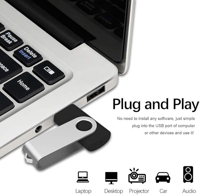 Flash Drives 32GB, Aiibe 20 Pack 32 GB Flash Drive Bulk USB Flash Drives 32GB USB 2.0 Thumb Drive Swivel Memory Stick USB Drive (32GB, Black)