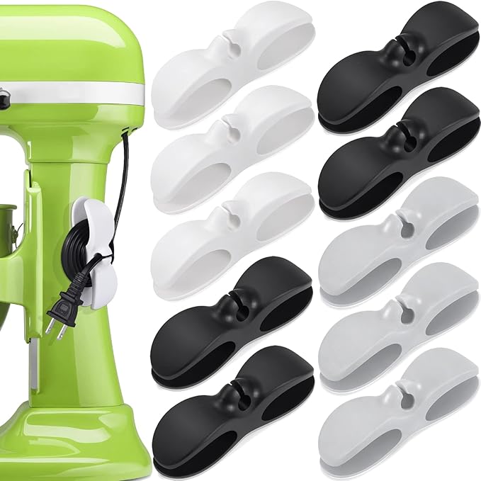 Cord Organizer for Appliances, 10PCS Kitchen Appliance Cord Winder Cable Organizer, Cord Holder Cord Wrapper for Appliances Stick on Pressure Cooker, Mixer, Blender, Coffee Maker, Air Fryer