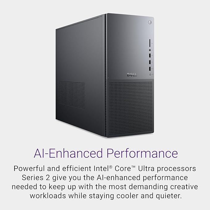 Dell Tower Plus EBT2250 Desktop Computer - Series 2 Intel Core Ultra 9 285 24-Core Processor up to 5.6 GHz, 32GB DDR5 RAM, 4TB NVMe SSD, NVIDIA GeForce RTX 4060 8GB GDDR6, Windows 11 Home, Graphite