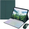 Rainbow Backlit Keyboard Case for iPad Pro 11 inch (4th/3rd/2nd/1st Gen) with Mouse and 7 Colors RGB Colorful Backlight Detachable Bluetooth Keyboard Cover,Dark Green+White