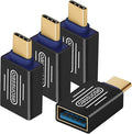 4-Pack USB C to USB Adapter(Gold-Plated),Thunderbolt 3 Male to USB 3.0 Female OTG Adapter for MacBook Pro,iMac,iPad Pro,Pixelbook,Chromebook,Microsoft Surface Go and Other Type C Device(Black)