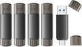 32GB USB C Flash Drive Dual USB 3.0 Flash Drive Type C + USB A Portable Type-C Flash Drive 2-in-1 USB-C Thumb Drive for Smartphone Tablet Computer Mac iPhone 15 (5 Packs)