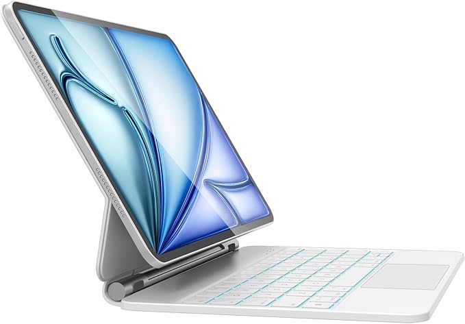 iPad Air 11 inch Case with Keyboard (M3 2025 / M2 2024) & iPad Pro 11 inch (4th/3rd/2nd/1st Gen), Magic Keyboard for 10.9" iPad Air (5th/4th Gen) with 7 Colors Backlight, Multi-Touch Trackpad
