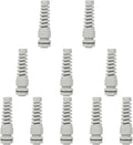 LeMotech 10Pcs NPT 3/8" IP68 Waterproof Cable Gland Flex Spiral Strain Relief Grey Nylon Joint with Gaskets for 5-10mm Wire Thread