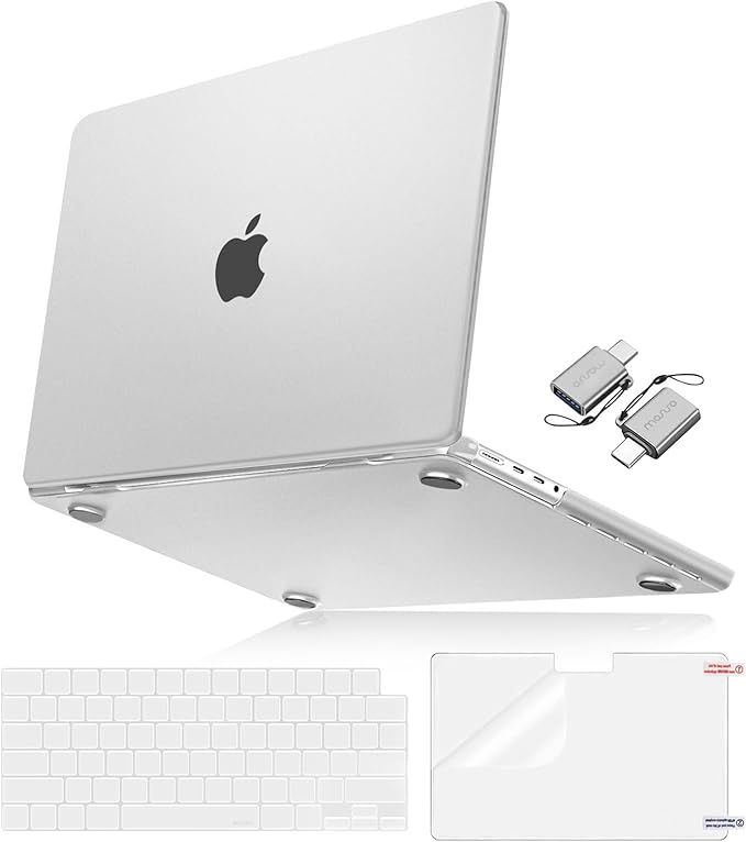 MOSISO Compatible with MacBook Pro 16 inch Case 2025 2024 2023 2022 2021 M4 M3 M2 M1 A3403 A3186 A2991 A2780 A2485, Natural Original Color Hard Case&Keyboard Cover&Screen Film&Type C, Frost Clear