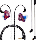 BASN Professional in Ear Monitor Headphones for Singers Drummers Musicians with MMCX Connector IEM Earphones (Pro Clear Colorful)