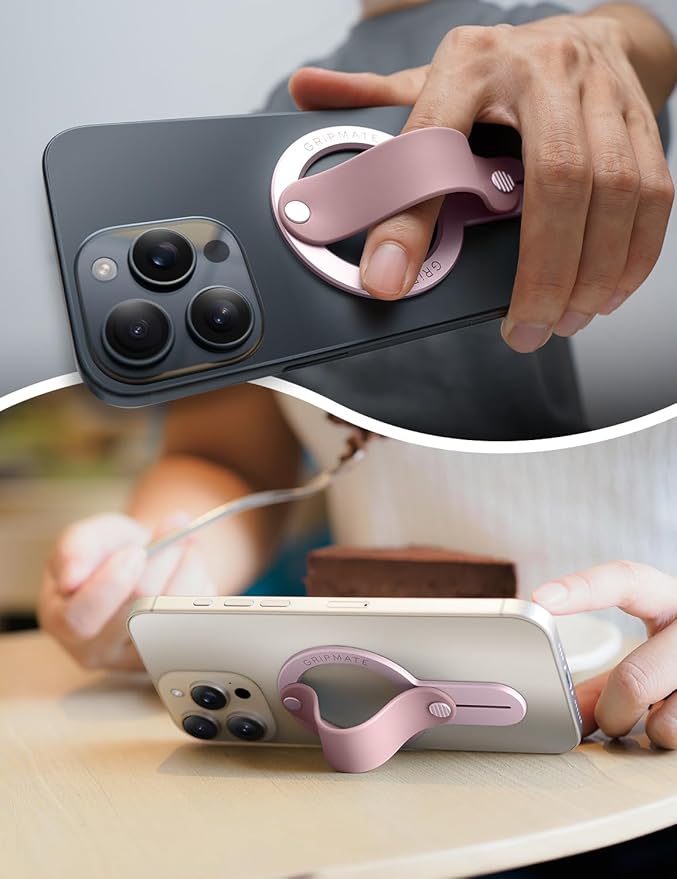 MagSafe Phone Grip for iPhone - Magnetic Phone Ring Holder Detachable for iPhone 16 - Comfortable Finger Phone Loop Grip for Apple 15/14/13/12,Pink