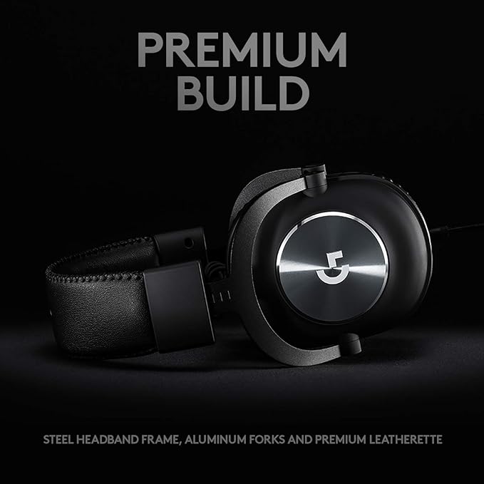 Logitech G Pro X Wired Gaming Headset: Blue VO!CE Detachable Boom Mic, DTS 7.1, 50 mm Drivers, USB/3.5mm Aux, Spare Memory Foam Ear Pads, USB DAC & Bag Included - Black