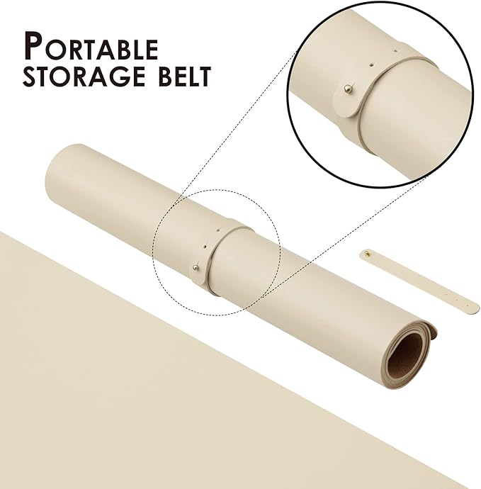 Compact Cork Desk Mat - Small Dual-Sided Desk Pad for Office and Home - Desk Organization and Accessories - Ideal for Large Mouse Pad and Small Desk Mats on Top of Desks(Beige,23.6"x 11.8")