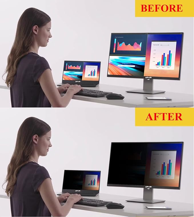 21.5 Inch Privacy Screen Filter for Widescreen 16:9 Monitor | Privacy Shield | Anti-Glare | Anti-Blue light Protector | Eye Protection | Computer Security Private Filter