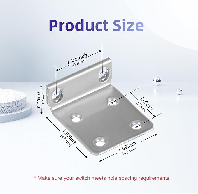 Rack Mount Kit for Ubiquiti Switch, 1U Rack Ears for Ubiquiti 16/24/48 Series Switches