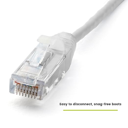 TRUECABLE Cat6 Component Rated Patch Cable, Unshielded (U/UTP), 1ft, White, 28AWG Solid Copper, Snagless 10G High-Speed Ethernet Cable, PoE++ 4PPoE 100W, UL Listed, RoHS-3, 1 Pack