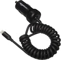 Amazon Basics 12W (5V, 2.4A) Fast Charging Car Charger with Coiled Lightning Cable for iPhone, iPad and Apple Devices, 1.5 ft - Black