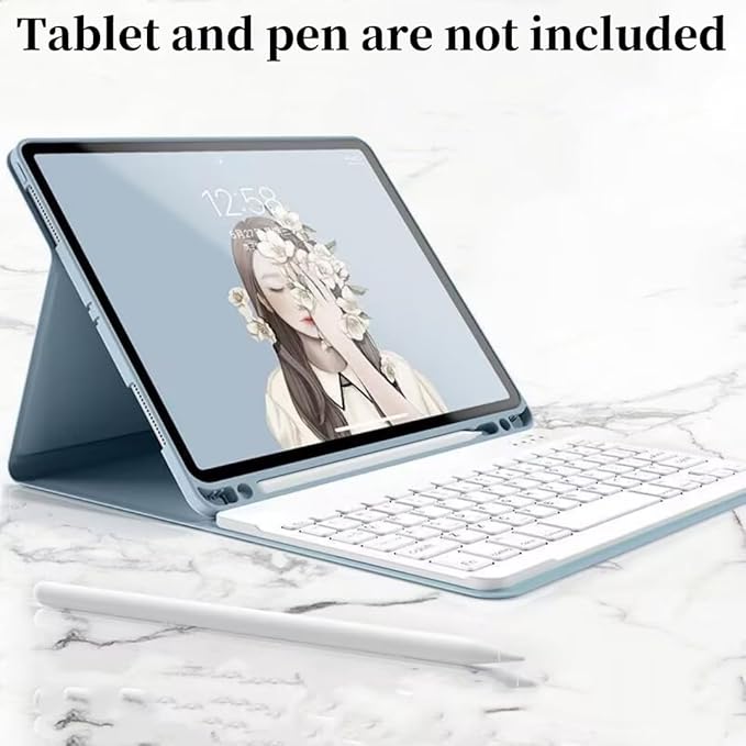 for iPad 9.7 inch 6th/5th Generation, Air 2, Air, iPad Pro 9.7 Keyboard Case with Mouse and Rainbow Backlit Detachable Bluetooth Keyboard Cover,Yellow