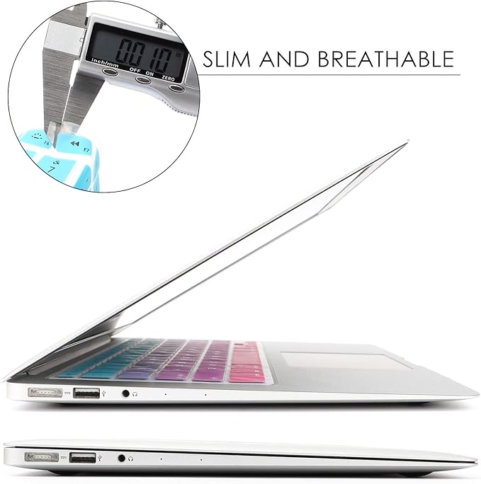 Allinside Blue and Pink Ombre Keyboard Cover Skin for MacBook Pro 13" 15" 17" (2015 or Older Version), MacBook Air 13" A1369/A1466, Older iMac Wireless Keyboard MC184LL/B
