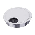 Desk Grommet 3-1/8 Inch 80mm, Zinc Alloy Computer Desk Wire Hole Cover, Office Desktop Cord Cable Hole Metal Ring, Silver Tone